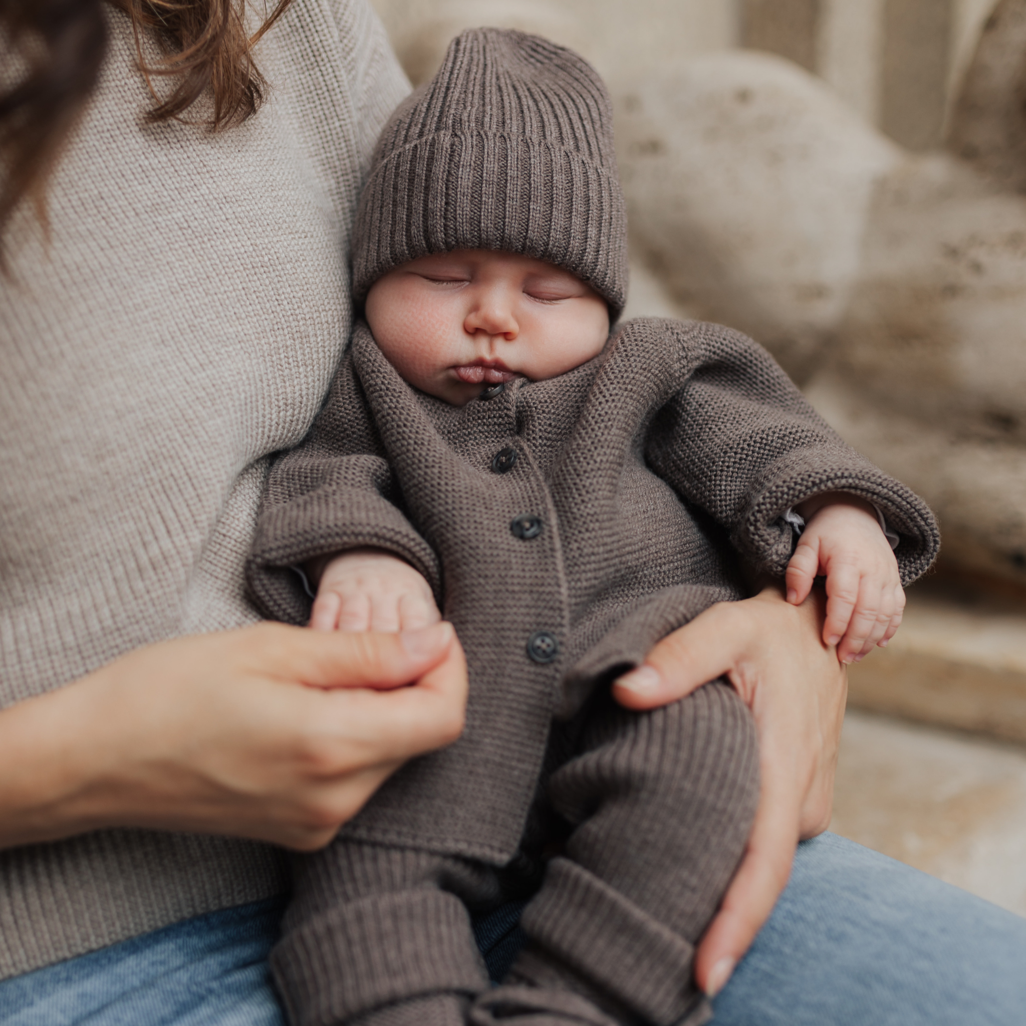 Cardigan "Emil" in camel melange