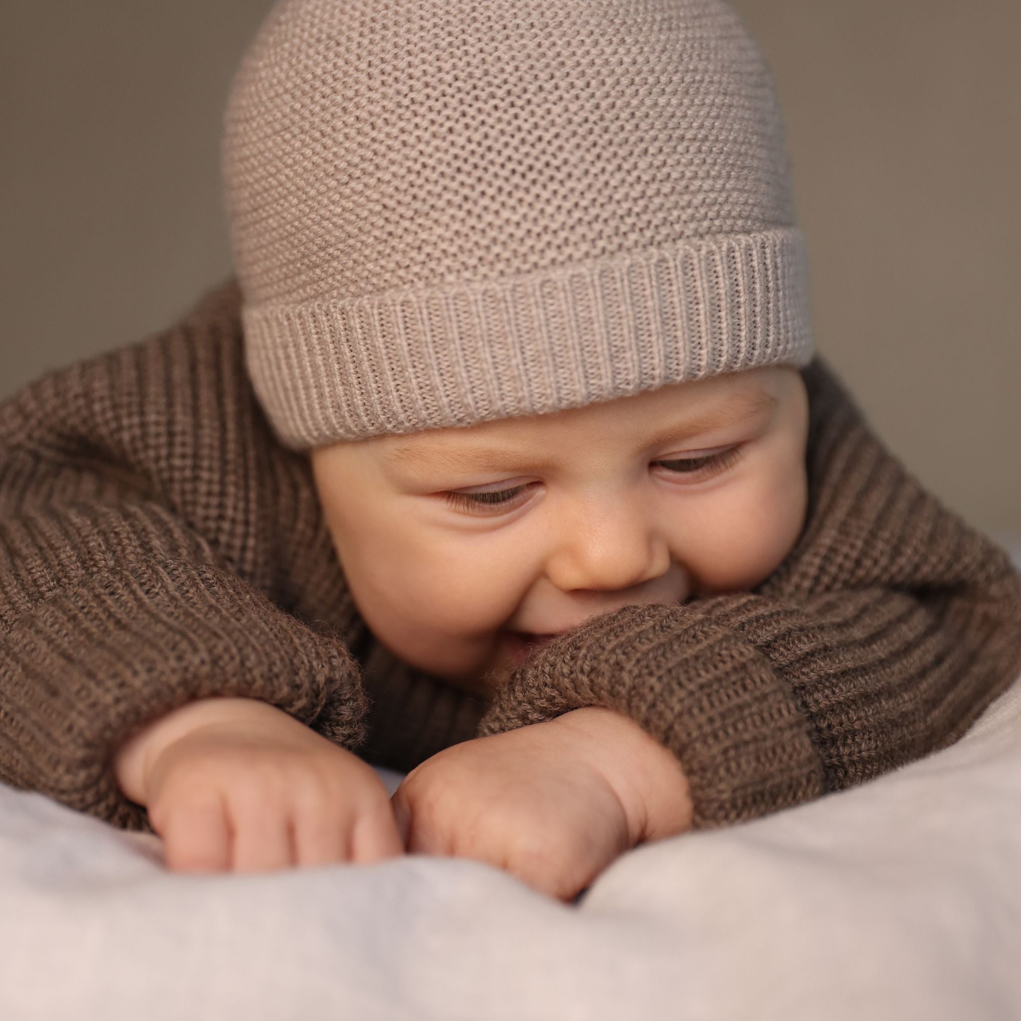 Newborn beanie "Lotte" in camel melange