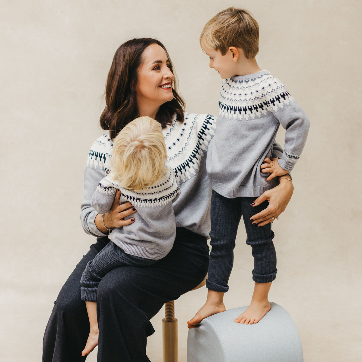 Damen Pullover Lou in grau melange combo