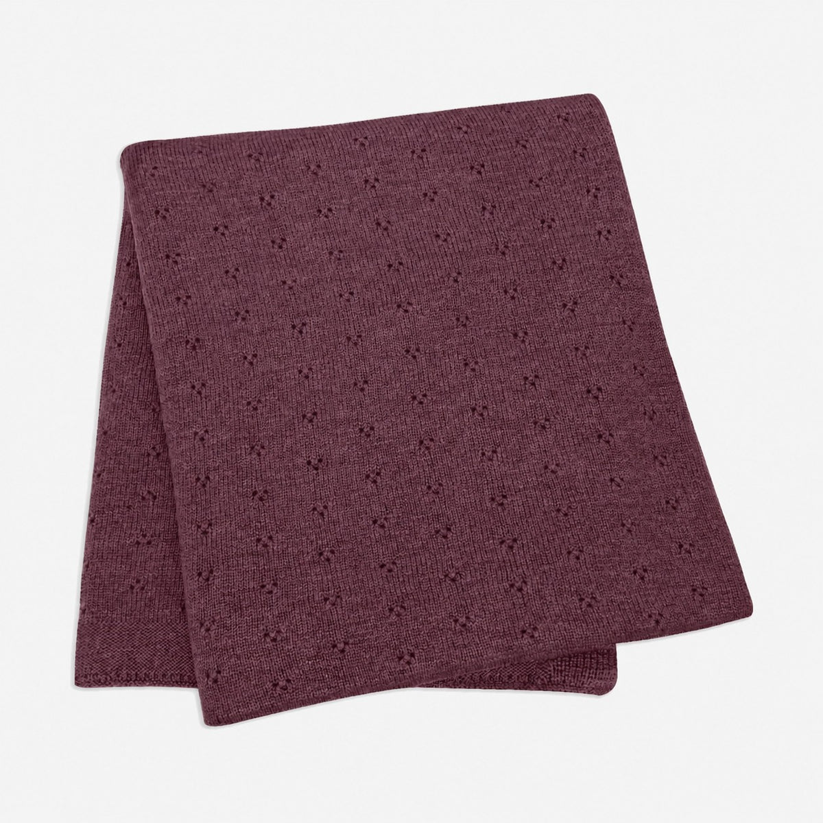 Blanket "Ida" with ajour pattern in camel melange