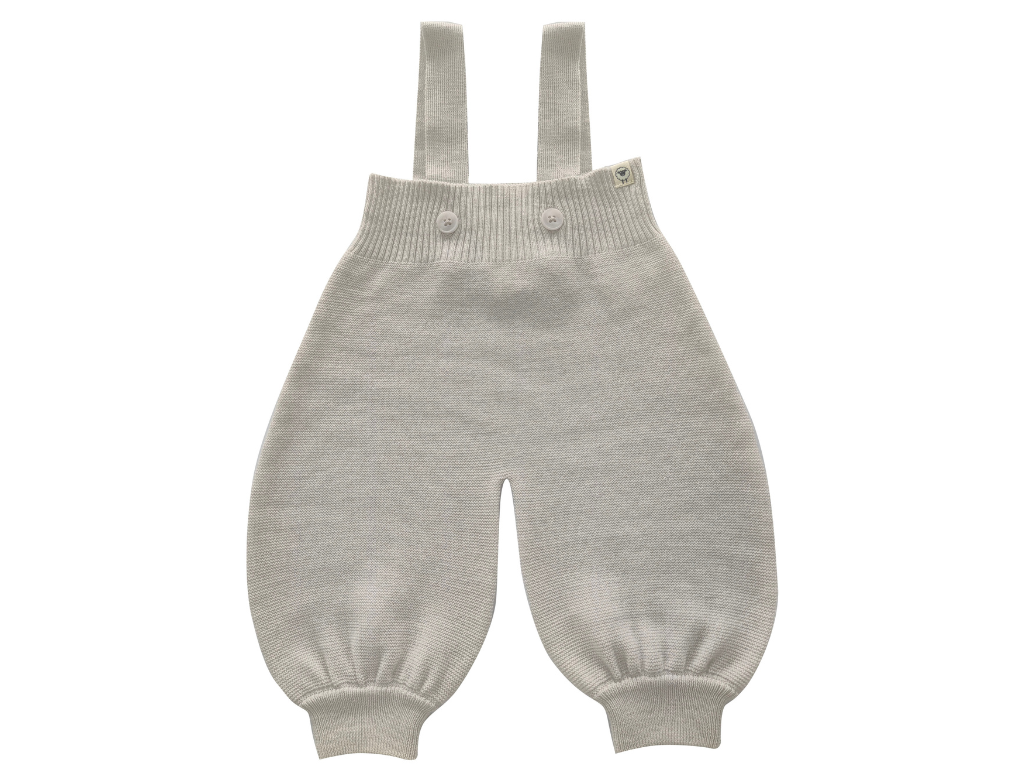 Babylatzhose aus Merinowolle in creme mit zwei verstellbaren Trägern