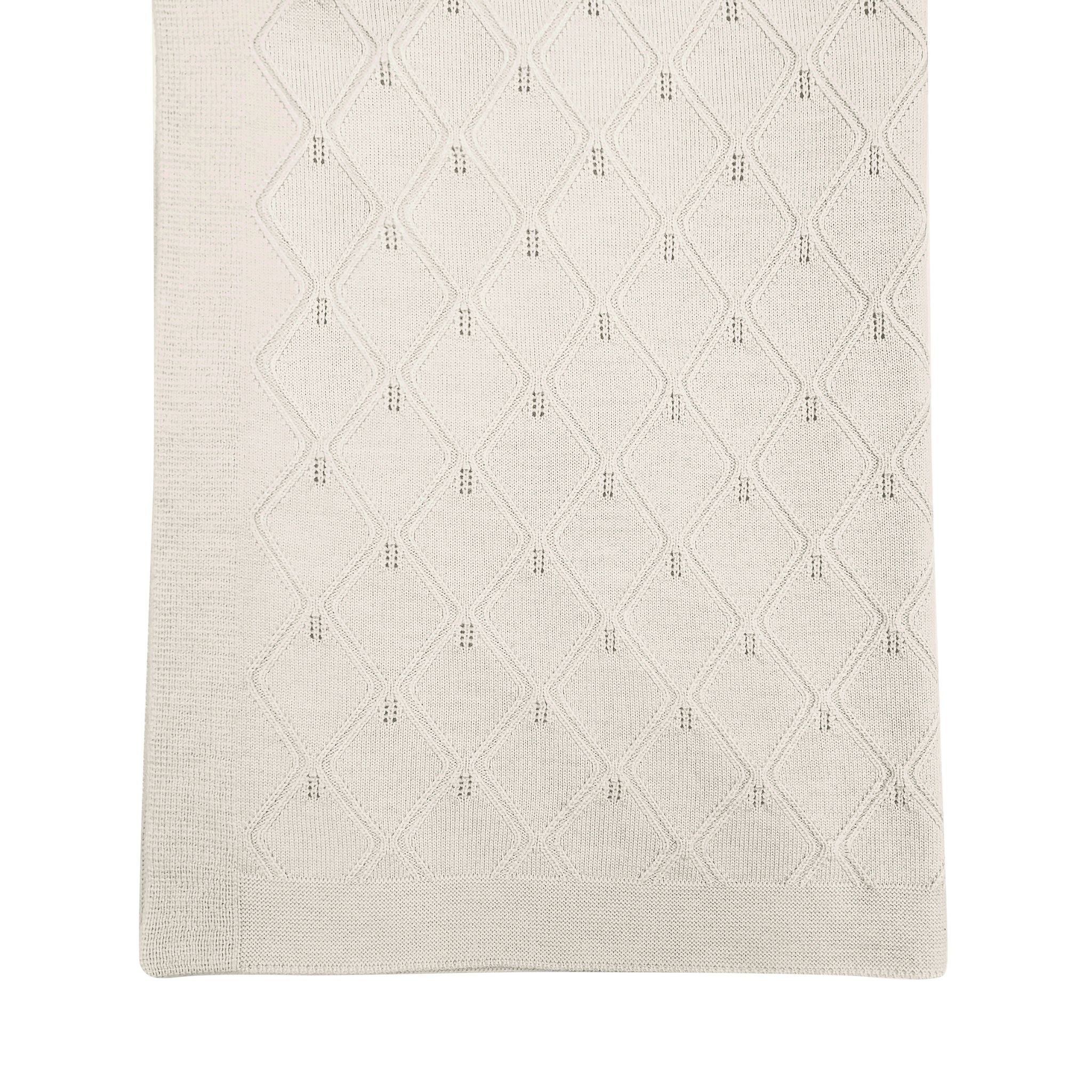 Blanket "Ilsa" with diamond pattern in cream