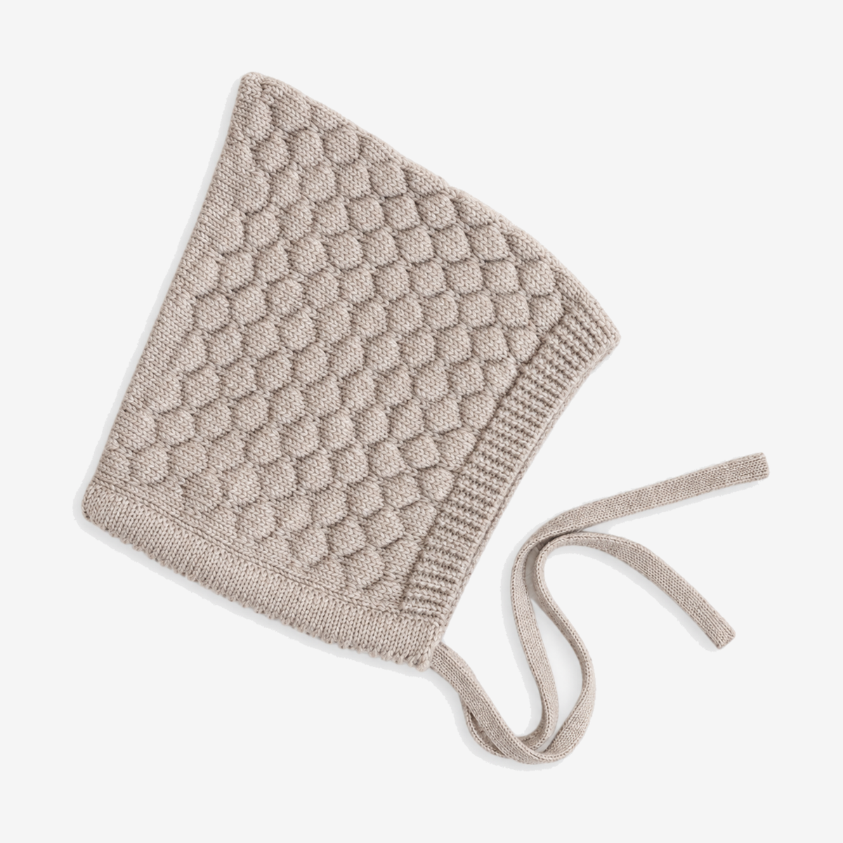 Baby bonnet "Ela" to tie in camel melange