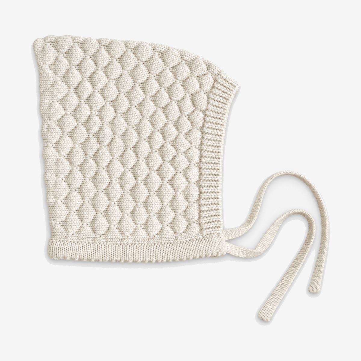Baby bonnet  "Ela" to tie in cream
