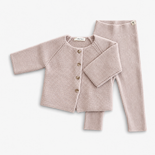 Gesschenkset aus Cardigan "Emil" & Leggings "Finn" in rosewood
