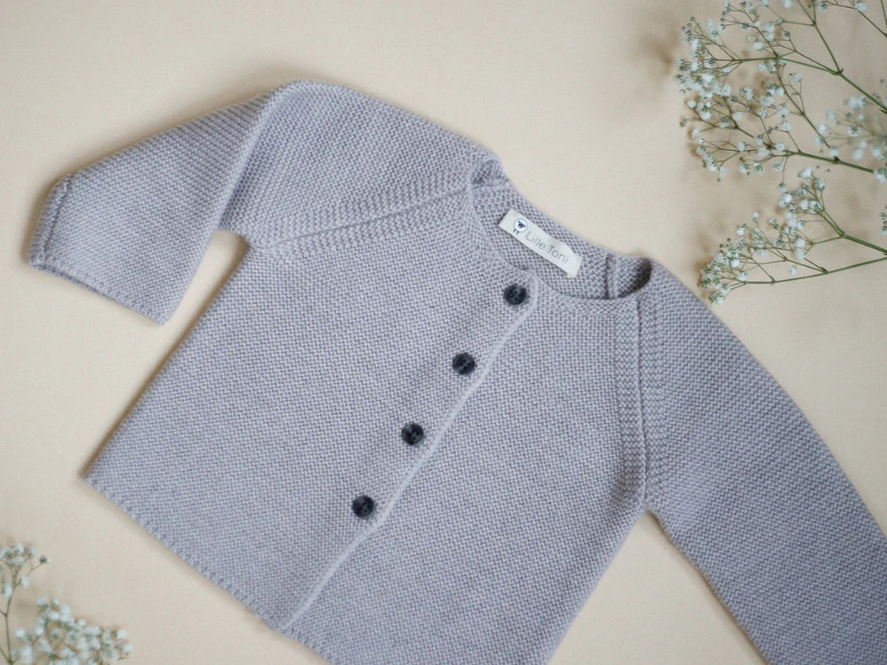 Geschenkset aus Cardigan "Emil" & Leggings "Finn" in grau melange