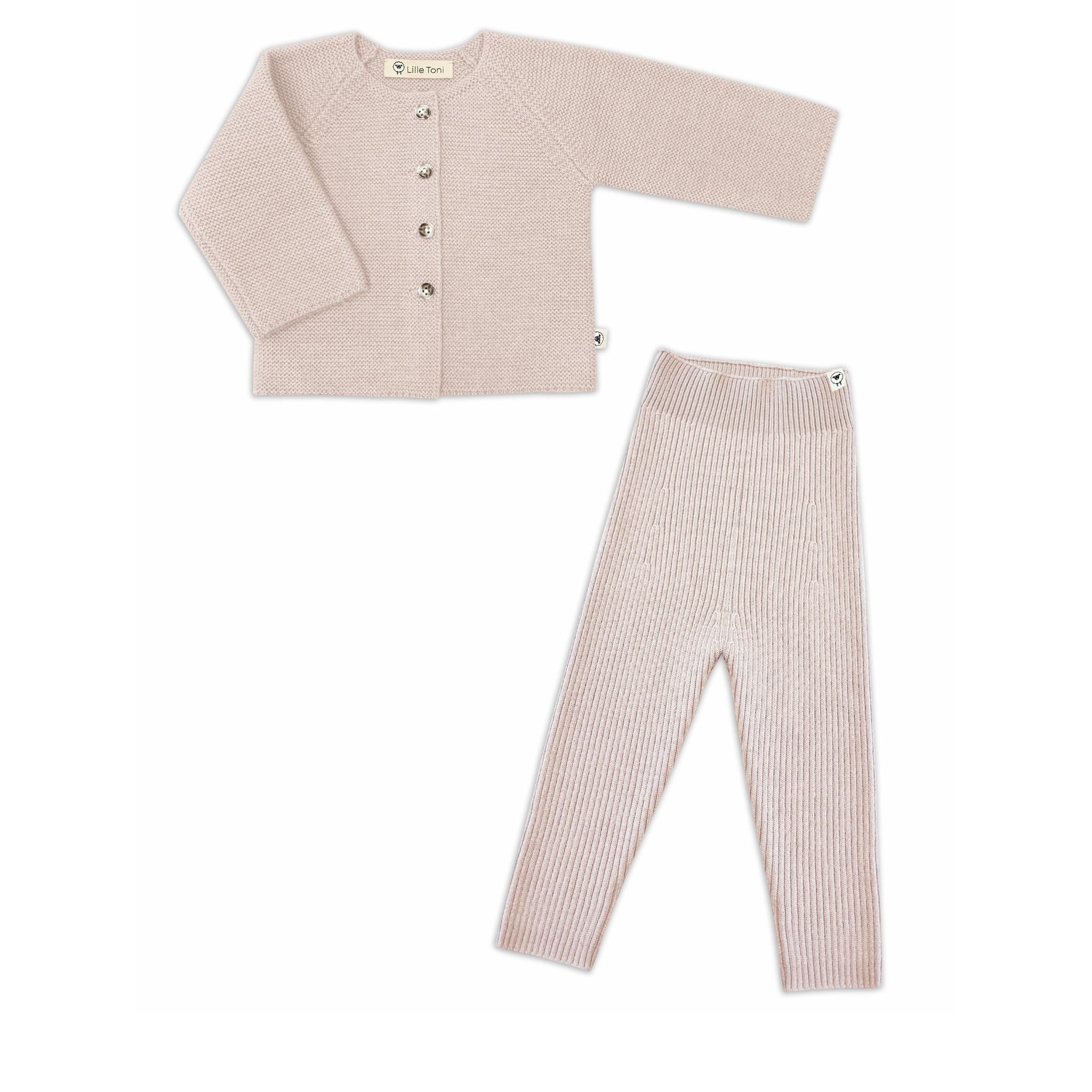 Gesschenkset aus Cardigan "Emil" & Leggings "Finn" in rosewood