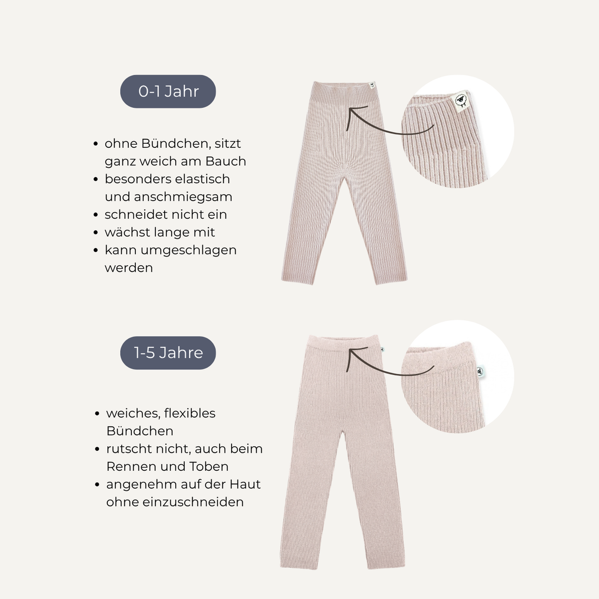 Leggings Finn in camel melange