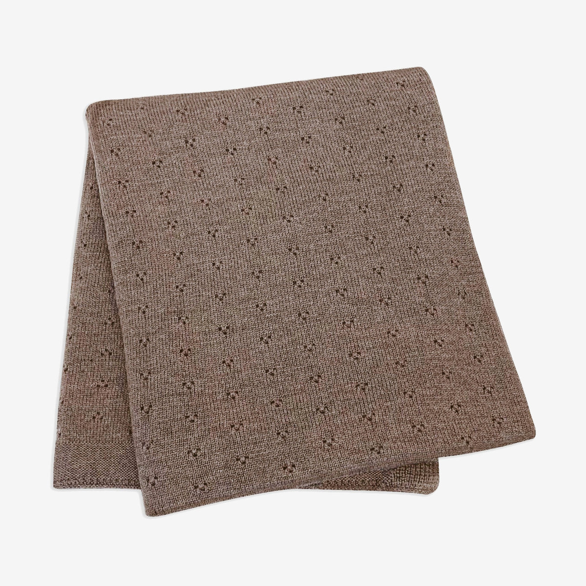 Blanket "Ida" with ajour pattern in camel melange
