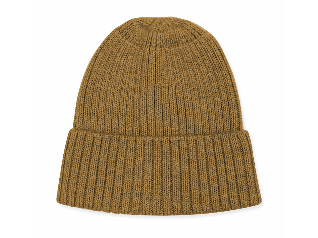 Merinowollbeanie für Babys in der Farbe rust